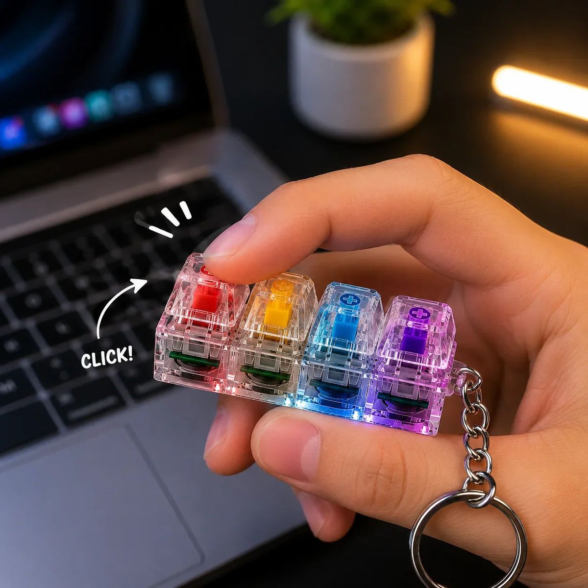 Mechanical Keyboard Switch Keychain 4 Pack LED - Muveszi Pakistan (image 3)