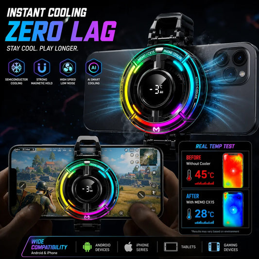 MEMO CX15 Magnetic Mobile Cooler with Digital Display - Muveszi Pakistan (image 2)