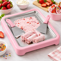 Mini instant ice cream maker pan cold plate with two plastic scrapers package