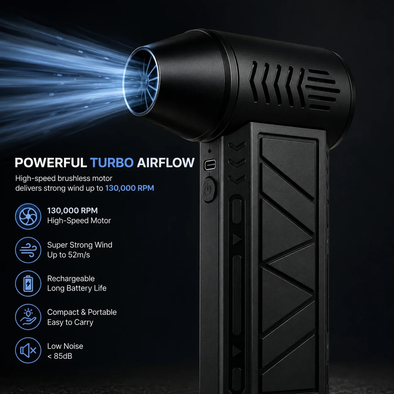 Mini Jet Turbo Fan 130000RPM Handheld Blower - Muveszi Pakistan (image 4)