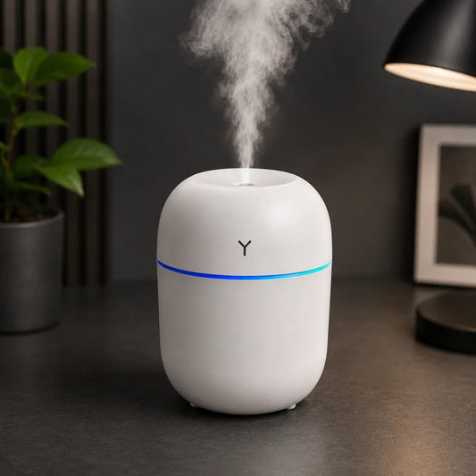Mini USB Cool Mist Humidifier 220ML with LED Light - Muveszi Pakistan (image 1)
