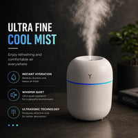 Mini USB Cool Mist Humidifier 220ML with LED Light - Muveszi Pakistan (image 2)