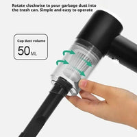 Close-up of the open dust cup compartment showing the removable and washable filter wick