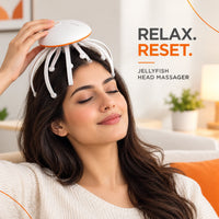 One-button smart operation design interface on a quiet cordless electronic head massager.
