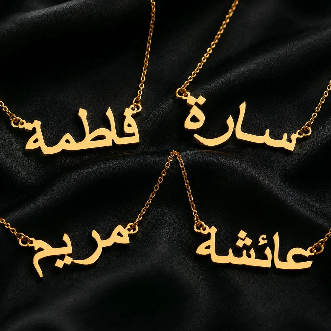 Personalized Arabic Name Necklace Gold Plated Islamic Gift - Muveszi Pakistan (image 2)