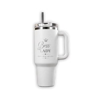 Personalized insulated tumbler 40oz custom engraved handle travel mug with reusable straw product overview