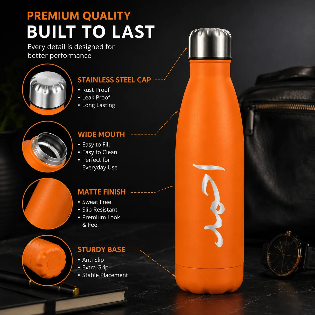 Personalized Name Water Bottle Custom Engraved Steel - Muveszi Pakistan (image 3)