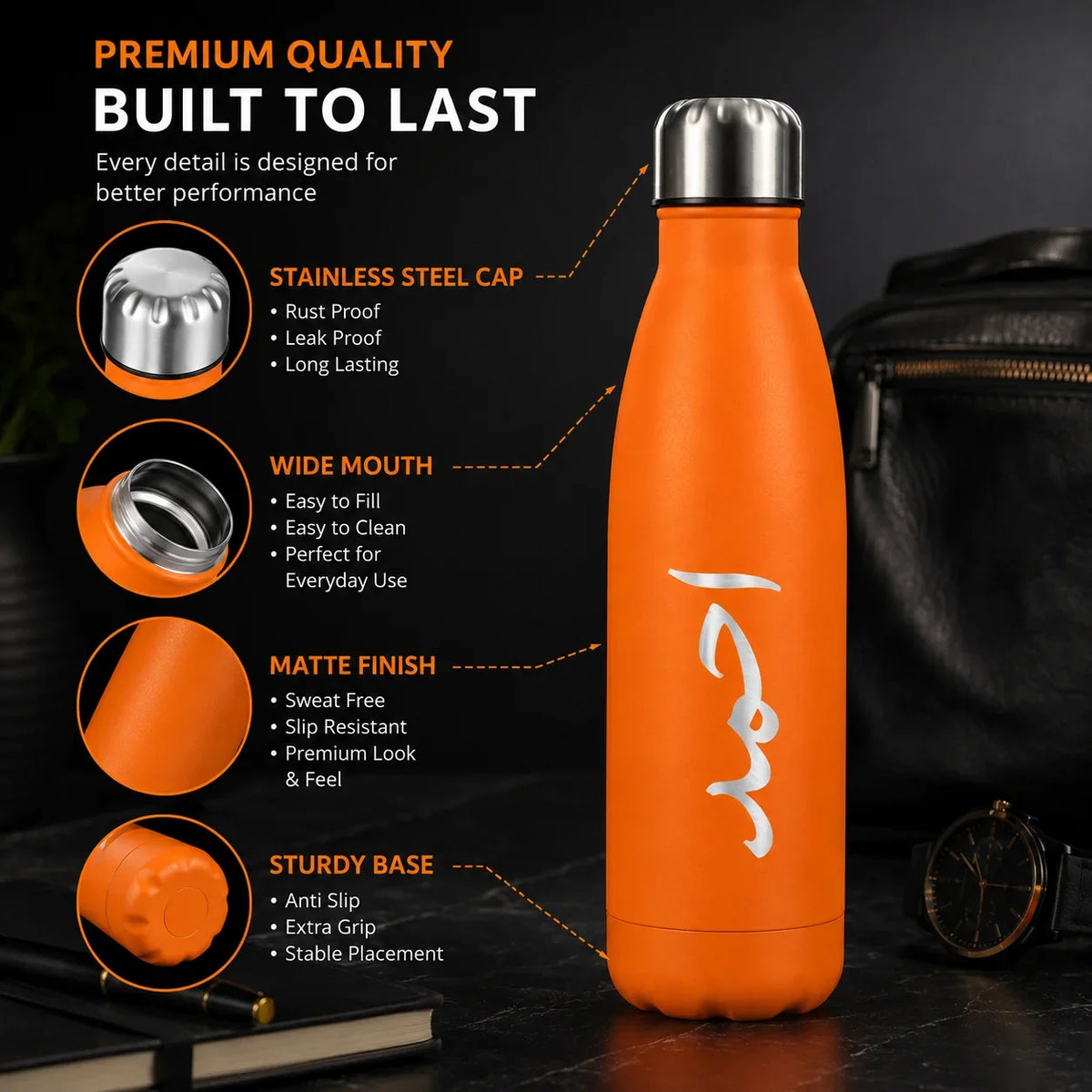 Personalized Name Water Bottle Custom Engraved Steel - Muveszi Pakistan (image 3)