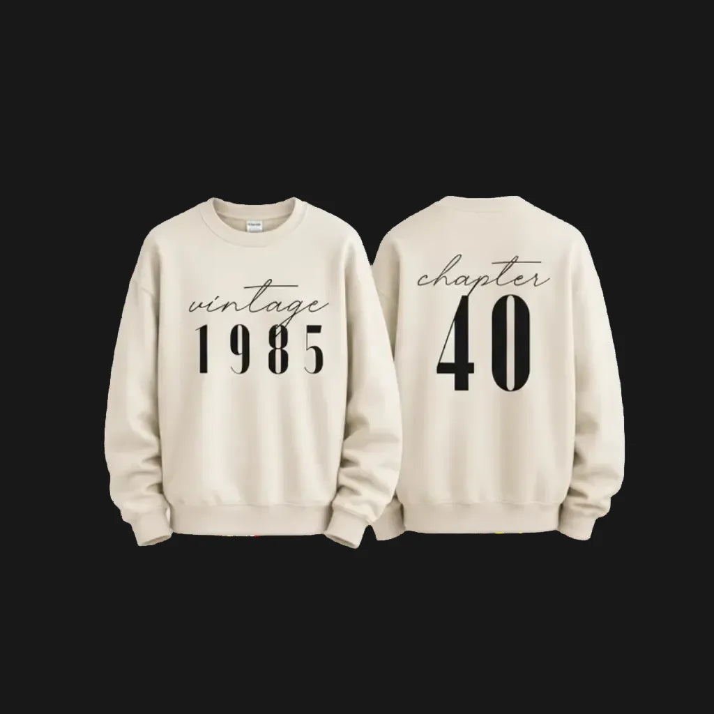 Personalized Vintage Birth Year Sweatshirt Birthday Gift - Muveszi Pakistan (image 1)