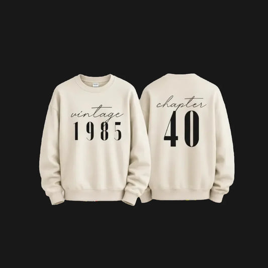 Personalized Vintage Birth Year Sweatshirt Birthday Gift - Muveszi Pakistan (image 1)