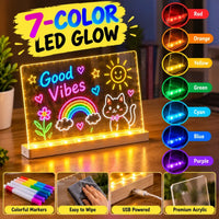 Side view of the portable kids drawing board highlighting its USB power cable