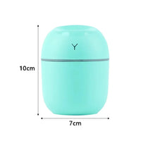 Back view of the portable mini humidifier highlighting the micro USB power input port