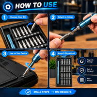 Precision magnetic screwdriver being used to open a small screw on a laptop motherboard chip
