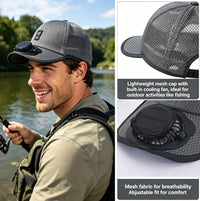 Side profile view of the cap brim highlighting the standard micro USB charging input port