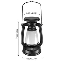 Black lantern with measurements on a white background