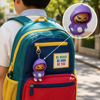 Close-up of the flexible soft touch silicone wrist strap loop line on the character keychain
