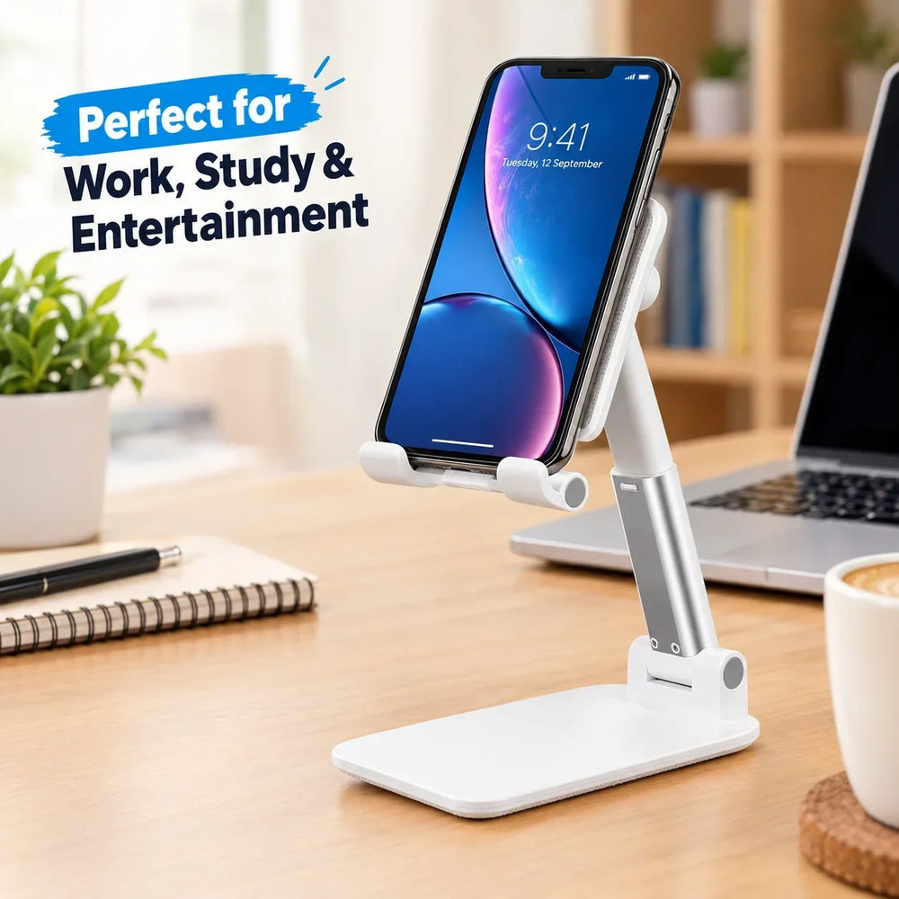 Silicone desktop mobile phone holder adjustable foldable stand for smartphone