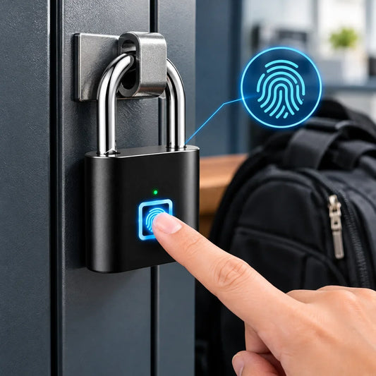 Smart fingerprint padlock keyless anti-theft biometric security lock with zinc alloy body