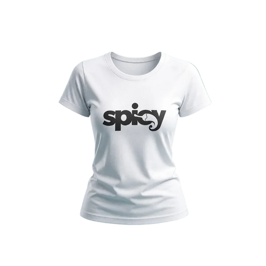 Spicy typography graphic t-shirt girls oversized streetwear premium black tee single product view
