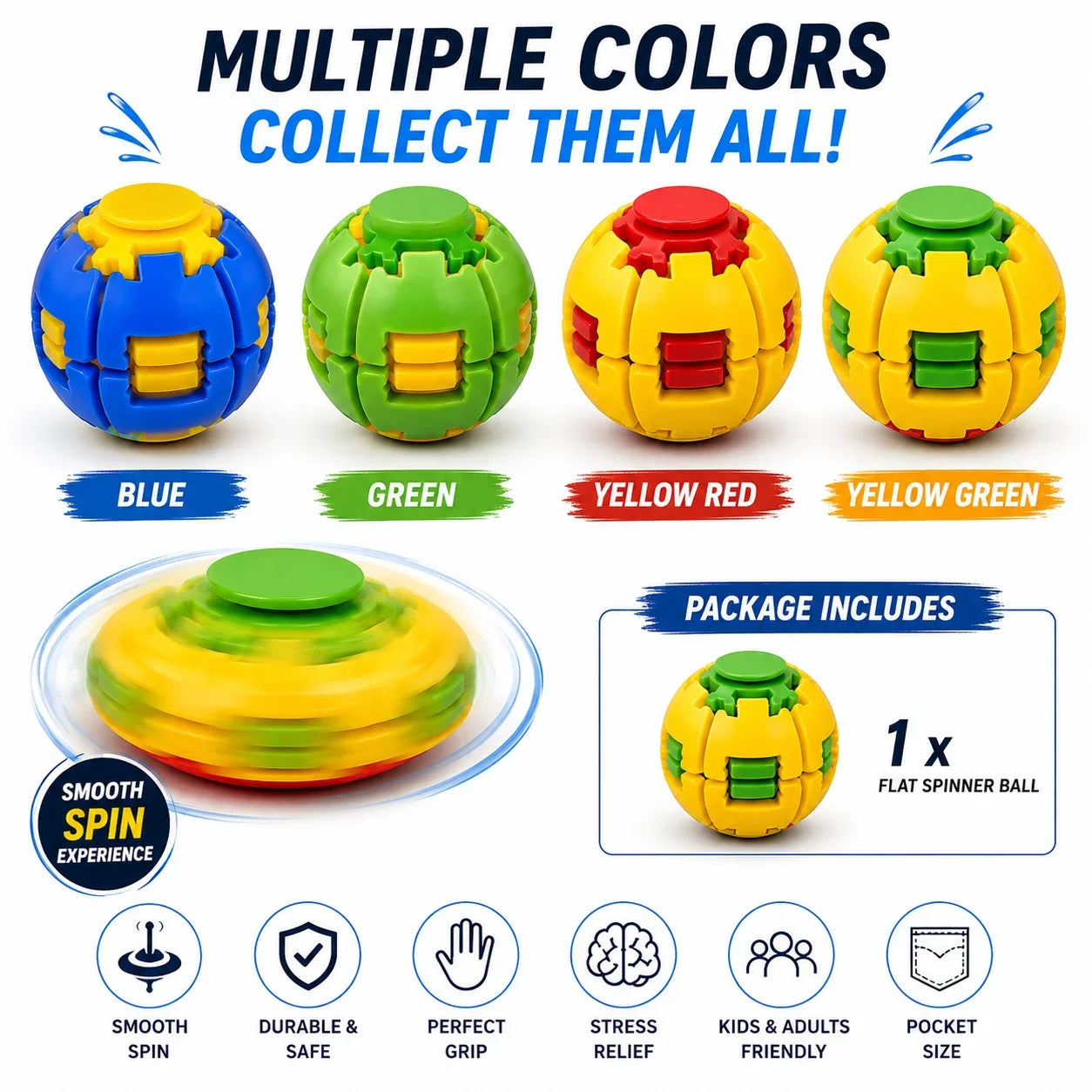 Spinning Flat Spinner Ball Fidget Toy Stress Relief - Muveszi Pakistan (image 5)