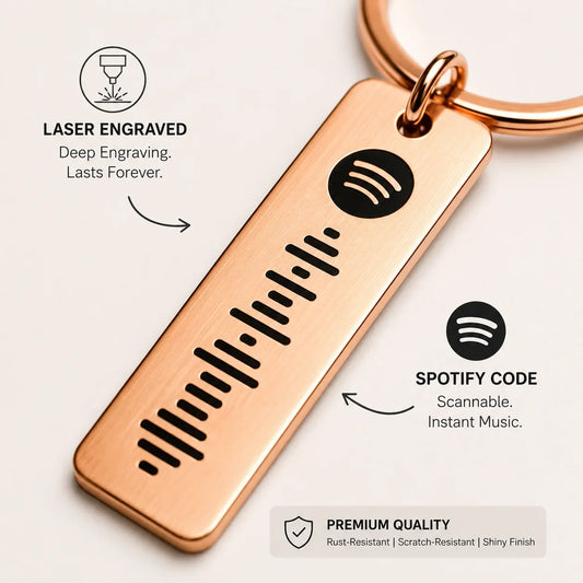 Personalized Spotify Code Keychain Custom Song Metal Keyring - Muveszi Pakistan (image 2)
