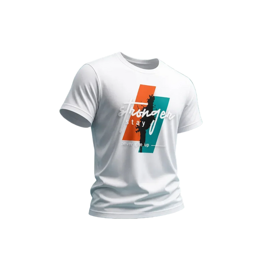 Stay Stronger never give up motivational graphic t-shirt oversized streetwear black tee single product view