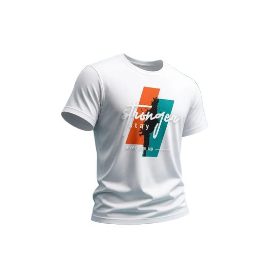 Stay Stronger Never Give Up Graphic T-Shirt Motivational Streetwear - Muveszi Pakistan