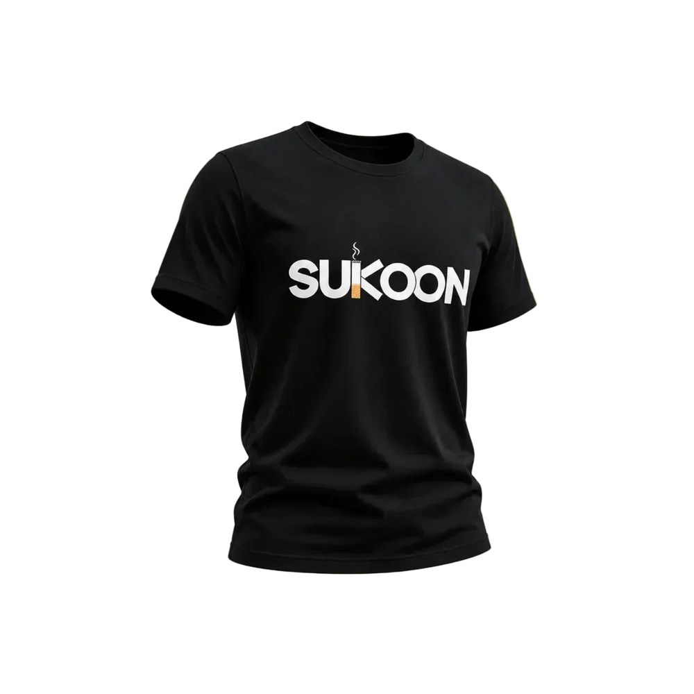 Sukoon typography graphic t-shirt oversized streetwear premium black tee single product view