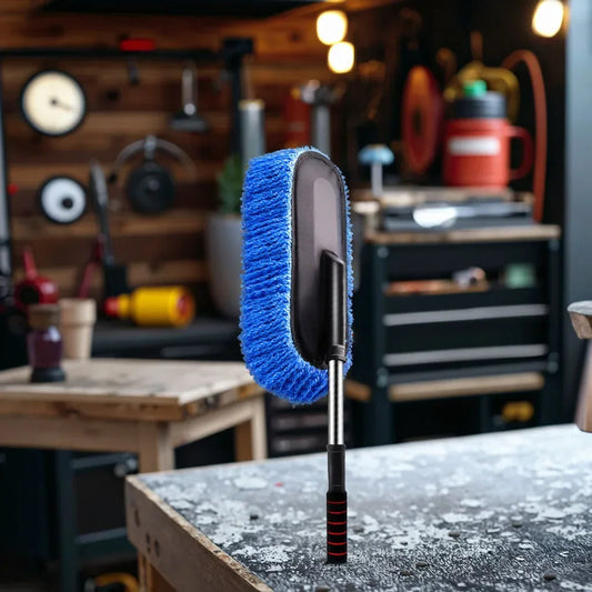 Telescopic car wash mop duster extendable handle with chenille microfiber head overview