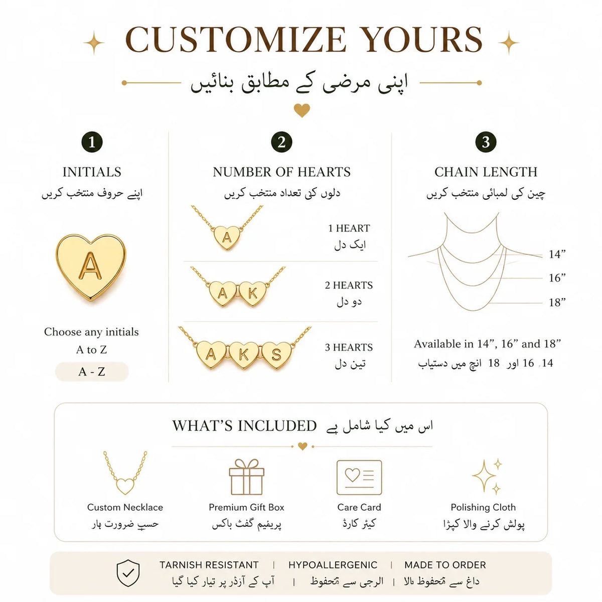 Tiny Heart Initial Necklace Dainty Custom Letter Gold - Muveszi Pakistan (image 4)
