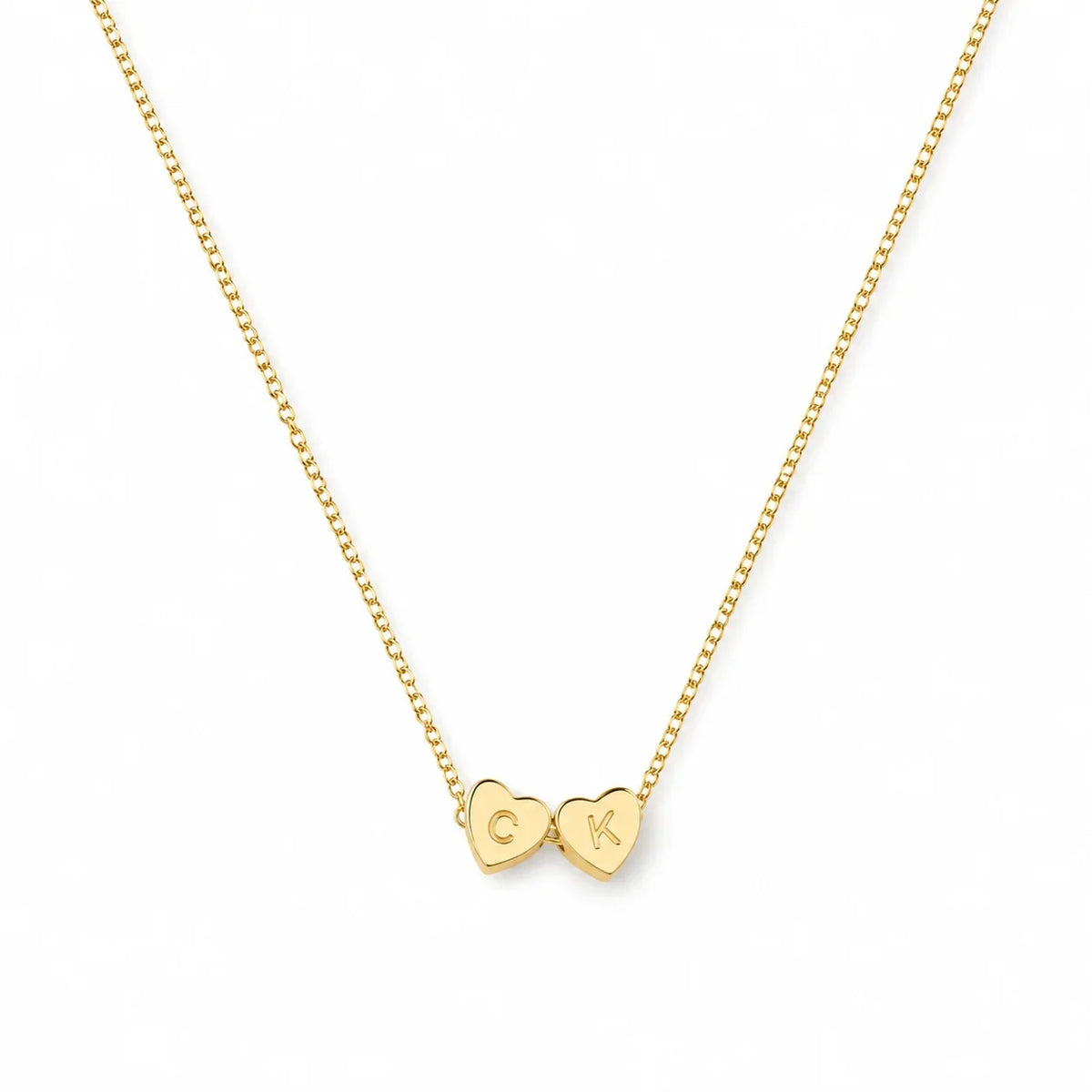 Tiny Heart Initial Necklace Dainty Custom Letter Gold - Muveszi Pakistan (image 5)