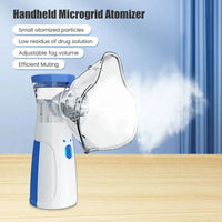 Close-up highlighting the dense fine soothing mist spray outputting from the micro mesh atomizer grid