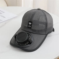 USB rechargeable cooling fan cap with built-in adjustable front face fan