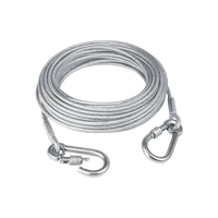 Versatile PVC coated stainless steel clothes line rope with heavy duty installation hooks pack