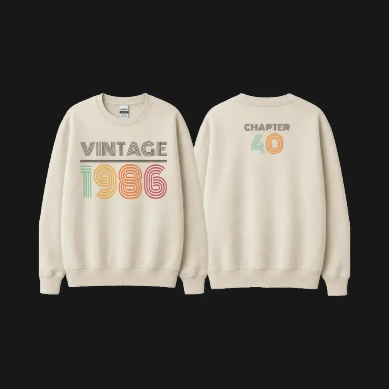 Vintage Birthday Year Sweatshirt Custom Retro Crewneck - Muveszi Pakistan (image 1)