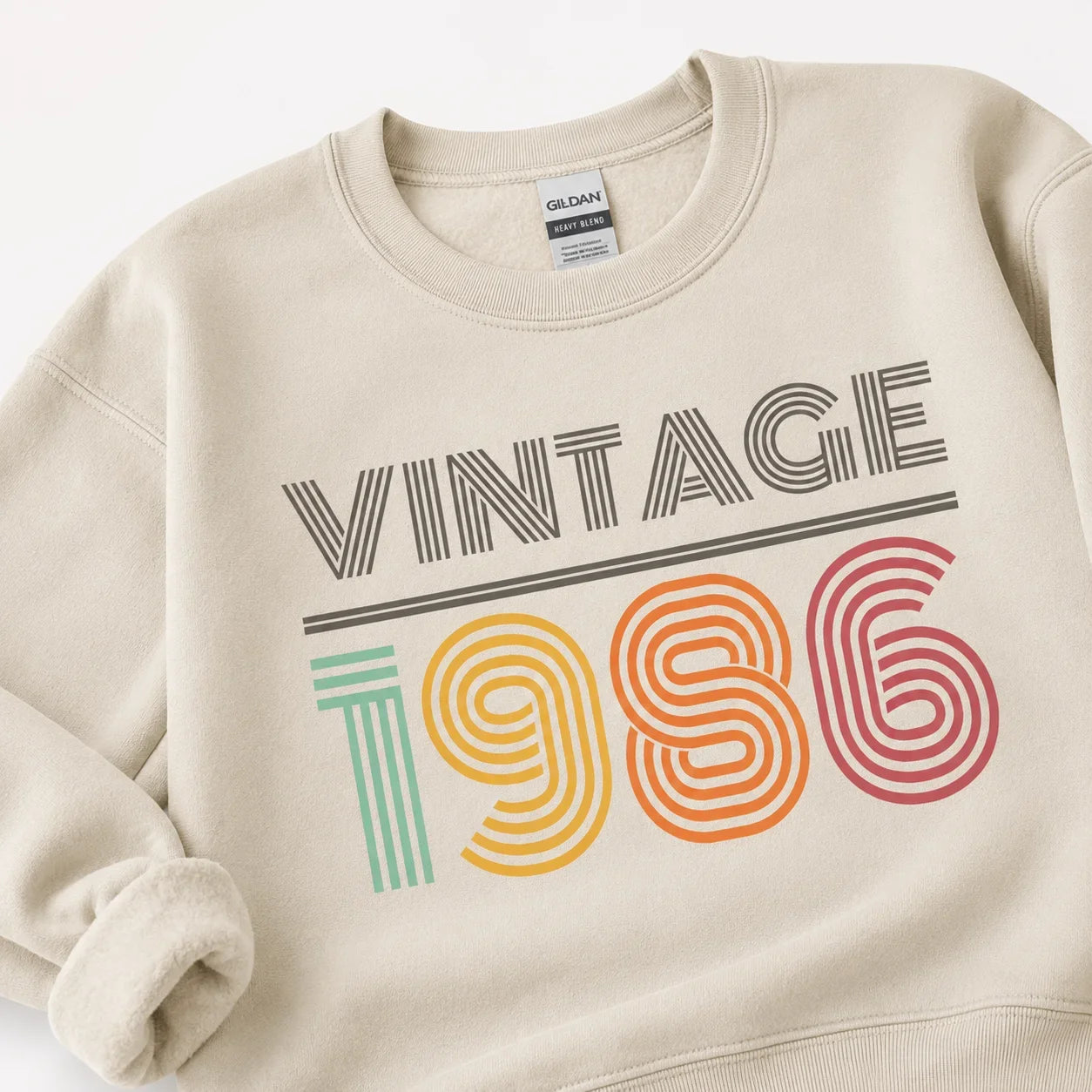 Vintage Birthday Year Sweatshirt Custom Retro Crewneck - Muveszi Pakistan (image 2)
