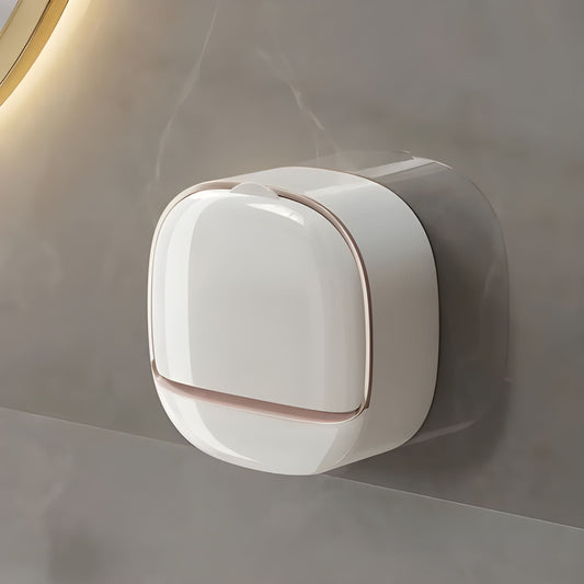 Hayan luxury wall mounted waterproof flip lid soap box holder unit on Muveszi Pakistan.