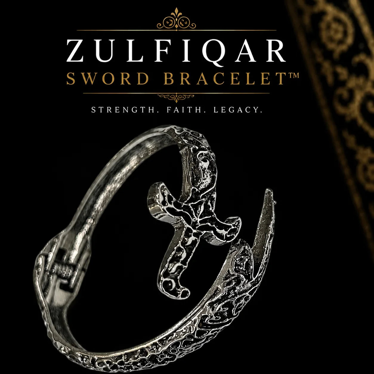 Zulfiqar Sword Bracelet Nad-e-Ali Engraved Islamic Bracelet for Men - Muveszi Pakistan (image 3)